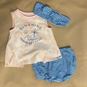 Cat & Jack - “Sunshine, Snuggles, & Sun” Open Back Tank & Short Set 12 M